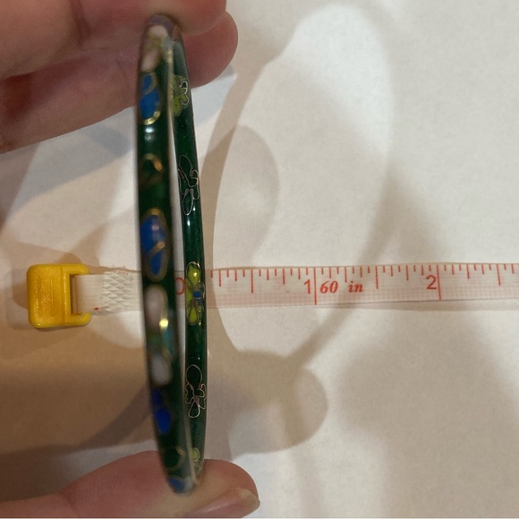 Vintage Cloisonné Bracelet Green Yellow Blue Eggshell Good Condition Rare - Picture 10 of 10